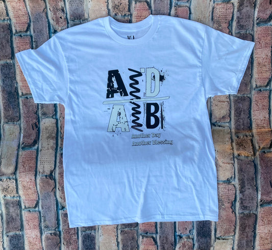 ADAB - “Another Day, Another Blessing” Tee (White/Black)